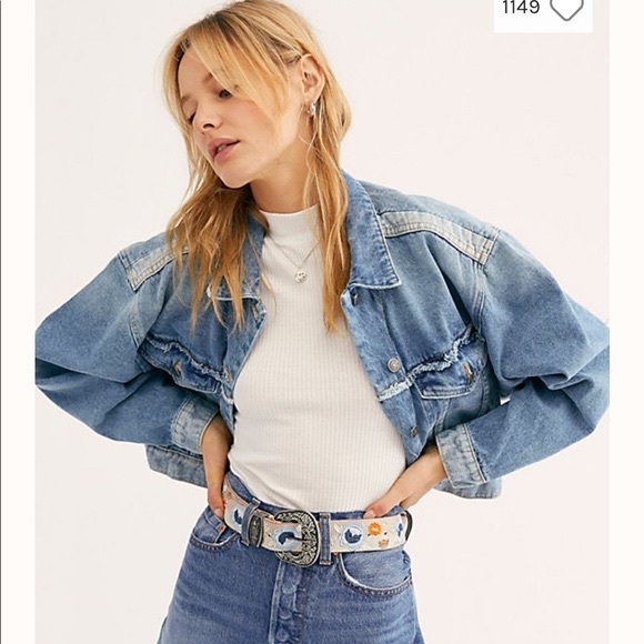 Free people Bedford cropped denim jacket